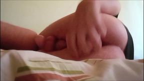18y.o. sissy tries her new large dildo