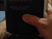Me masturbating with my Book Of Mormon and cumming in it