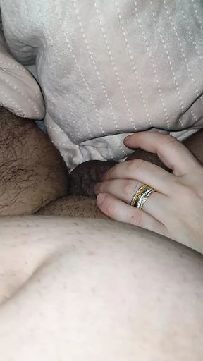 Step mom hand slip slow into step son dick by handjob his cock