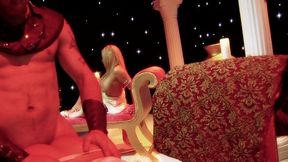 kat lee and lexxi tyler share a cock in a sexy cosplay scene that ends with carly parker being gang banged in her ass