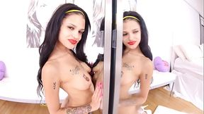 ITALYANA Cute Tattoed Italian Girl Sucks Huge Cock POV Blowjob and Cum Swallow