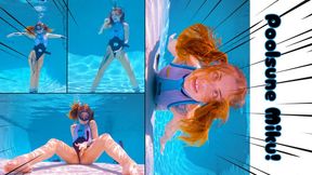 Poolsune Miku Finds Her Voice - Hatsune Miku Underwater Tease & Standing Masturbation - Jasper Reed