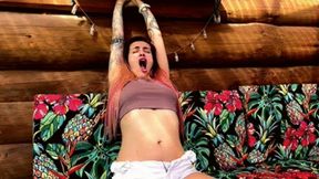 Stretching mouth and belly
