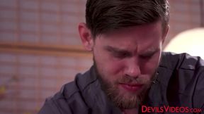 Janie Blade's first massage ends with a rough buttfucking and facial