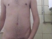 Marty Takes A Shower, Jerks His Hairy Dick And Cums In The Bathroom