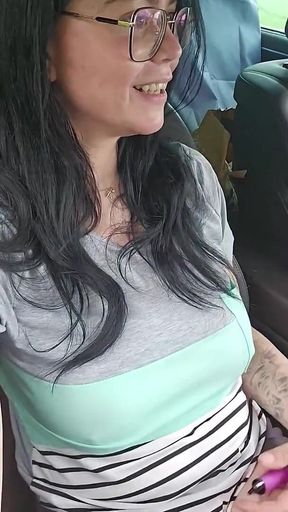 Vaping Naked During Drive Car