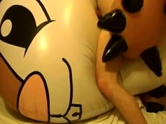 Twink Humps and Cums on Giant Inflatable Sex Toy