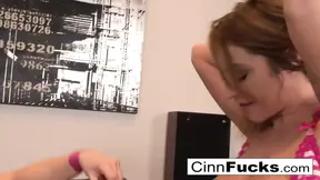 Lucky glass toy gets used inside two wet lesbian pussies