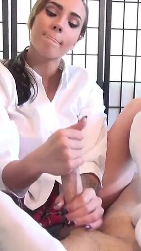 Horny College Girl Sasha Foxxx Footjob Tease