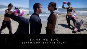 Samy VS Zac competitive outdoor karate fight