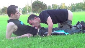 amaign risky exhib in public football stadium