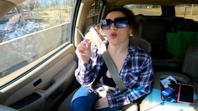 Virginia Slim Public Car Ride SFW - (HD)