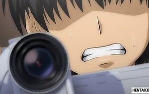 Blindfolded hentai girl gangbanged