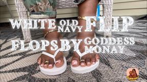 WHITE FLIP FLOP SHOE PLAY BY ODDESS MONAY