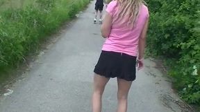 Girl on roller skates knows how to give a good head