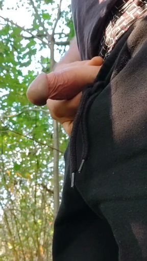 Peed on camera for the first time and cum later in the park!   Clip 1
