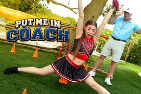 Stretching Cheerleader Alyssa Pure’s Super Tight Pussy