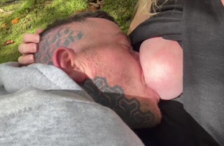 Breastfeeding outside on an island