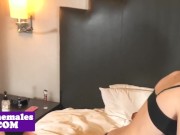 Lesbian trans amateurs spitroasting in trio