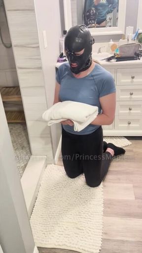 Shower Time for Princess = Cage time for Her Pet