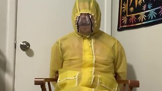 Pvc raincoat bondage part 2: yellow