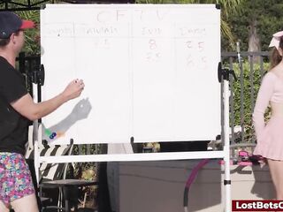 Shove-ups test their strength in this wild disrobe game