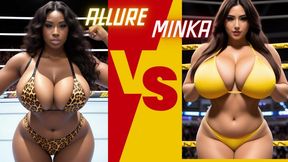 Topless big tit female pro wrestling: Minka Kim vs Allure 720P