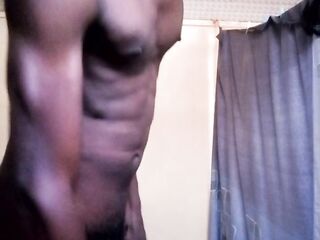 APPLY CREAM ON MY BARE BODY, UNDRESSED EBONY DUDE