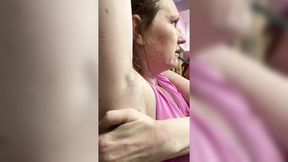 Mom's filthy fingers savor her stinky urine-slickened crotch