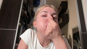 i puff out my cheeks for as long as possible