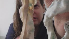 Sniffing My Dirty White Panties After 5 Days of Wearing Them – Intense Smell, No Shower, Real Scent Fetish, Wet and Stained