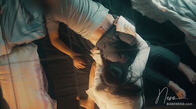 Babe in strappy lingerie fucks and takes selfie video when 69