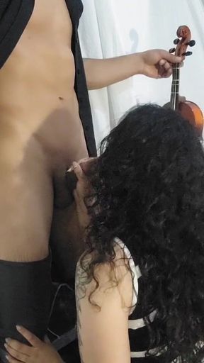 My Violin Teacher Is a Little Shy, I Want to Suck It!!