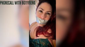 Lacey - Phonecall With Boyfriend HD ( Self Gag , Tape Gagged , Orgasms , Lingerie , Necktie Gag , Scarf Gag )