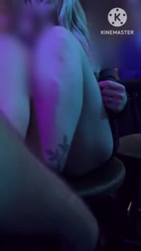 I took off my panties at the nigthclub. The cuckold filming and the strangers watching.