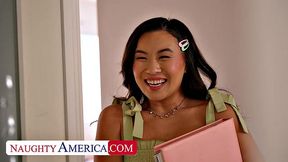 Asian beauty Kimmy Kimm craves a deep, experienced fuck from her friend's mature father