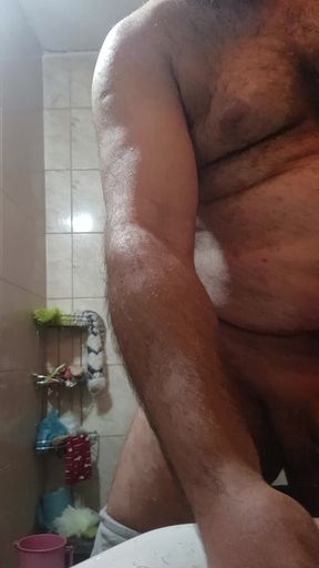 Daddy Shaves His Dick in the Bathroom and Cums