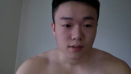 Asian Man Strocking on Webcam