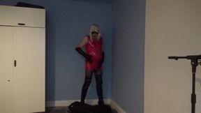 pvc leather dress and boots