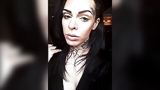 Tattoed inked transgender prostitute fuck cum dance and wank