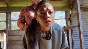 hot milf gets fucked hard in the ass outside and shows her true face of anal