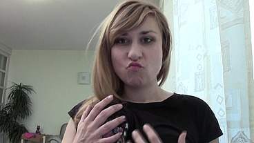 Milena Blonde Babe Chats on Webcam in Non-Nude SFW Clip