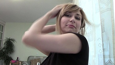 Milena Blonde Babe Chats on Webcam in Non-Nude SFW Clip