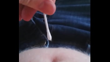 Albino innie belly botton soft poking with ear sticks 1