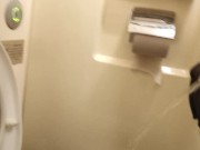 Pissing in a dirty public toilet in the train