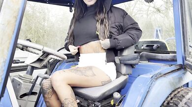 Pissing in abandon tractor