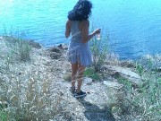 WHY IS THIS SOLO FEMALE BIKER FEMGIRL HANGING OUT BY HER SELF