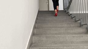 LOST SHOE GIRL RUNNING UP THE STAIRS IN HIGH HEELS (SCENE 3) - MOV Mobile Version