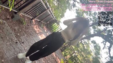 【素人】レザーパンツでスパンキングされながら屋外テラスで中出しセックス 素人カップル/美少女/色白美乳/中出し/フル動画(94分)/일본여대생과질내사정섹스