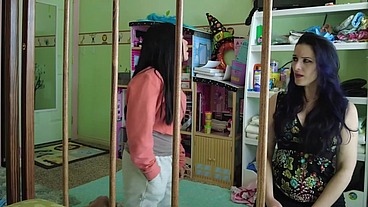 2 ABDL caregivers watch you messing diaper in crib Caroline Pierce